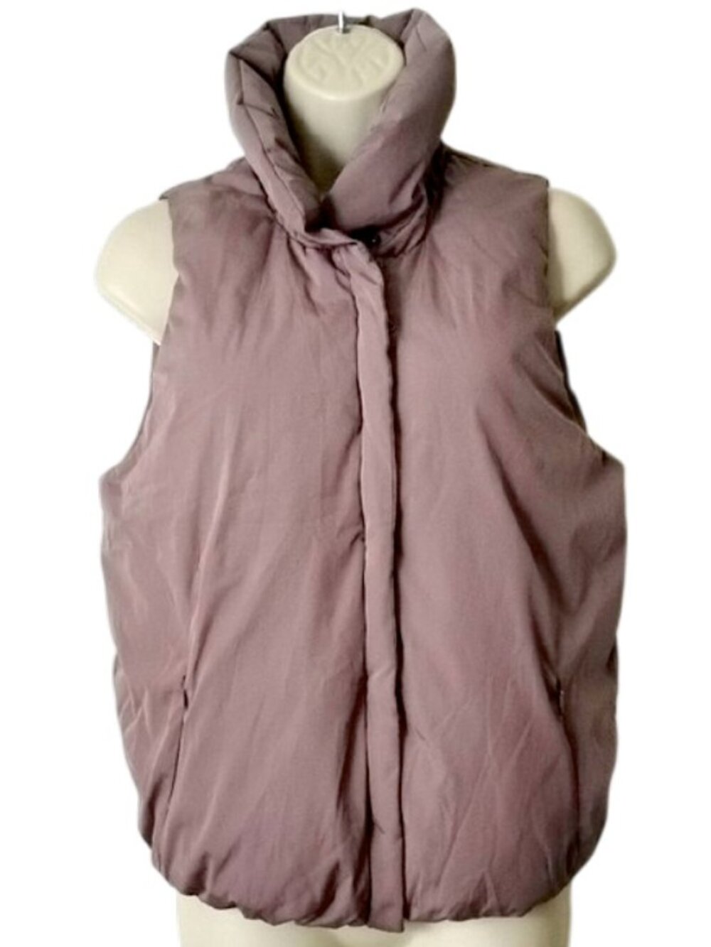 NWOT Gap Puffer Vest S Taupe Dusty Mauve